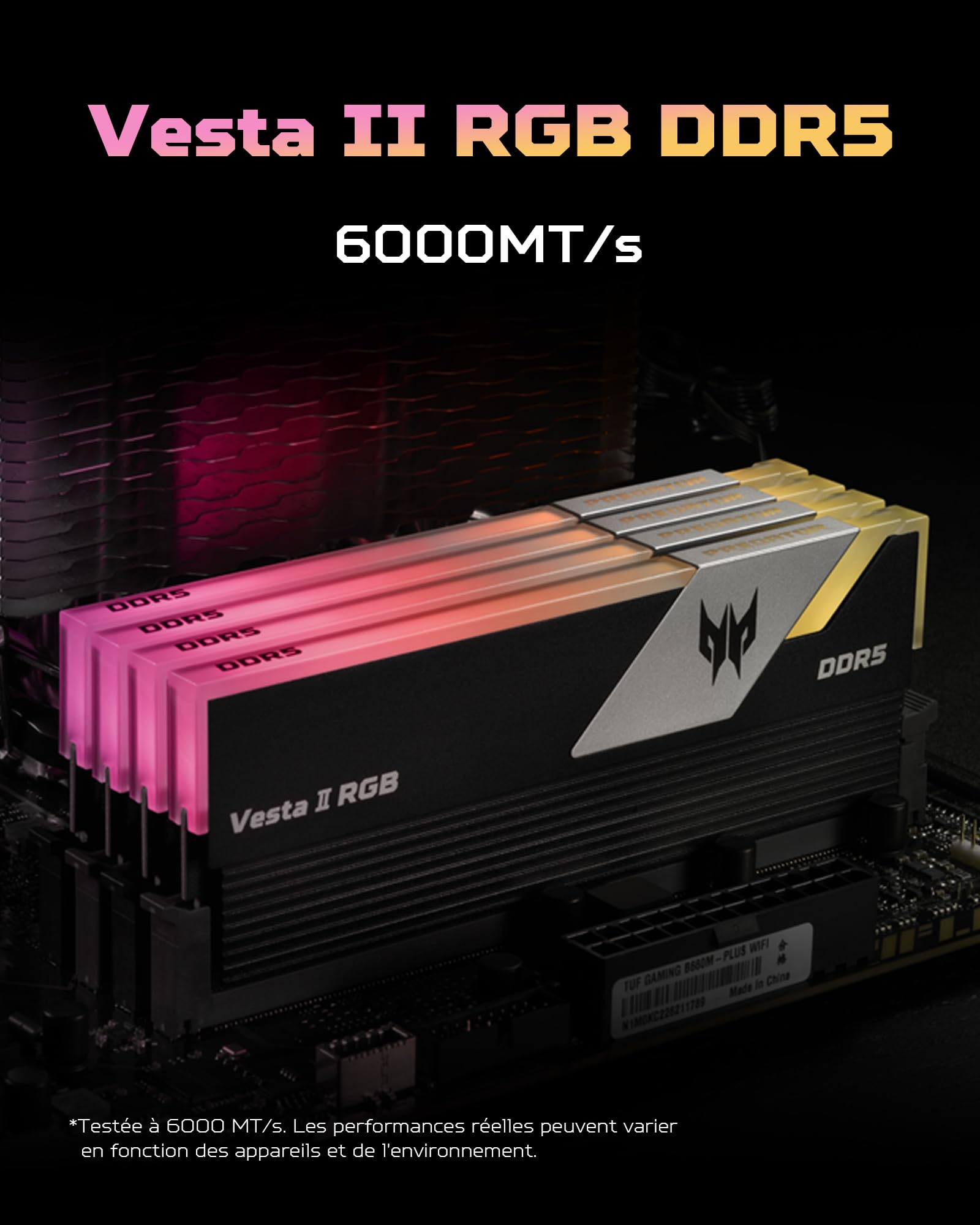 Predator Vesta II DDR5 16GB×2 6000MHz Acer Predator Vesta II DDR5 6000MHz 32GB (16GBx2) RGB RAM CL34
