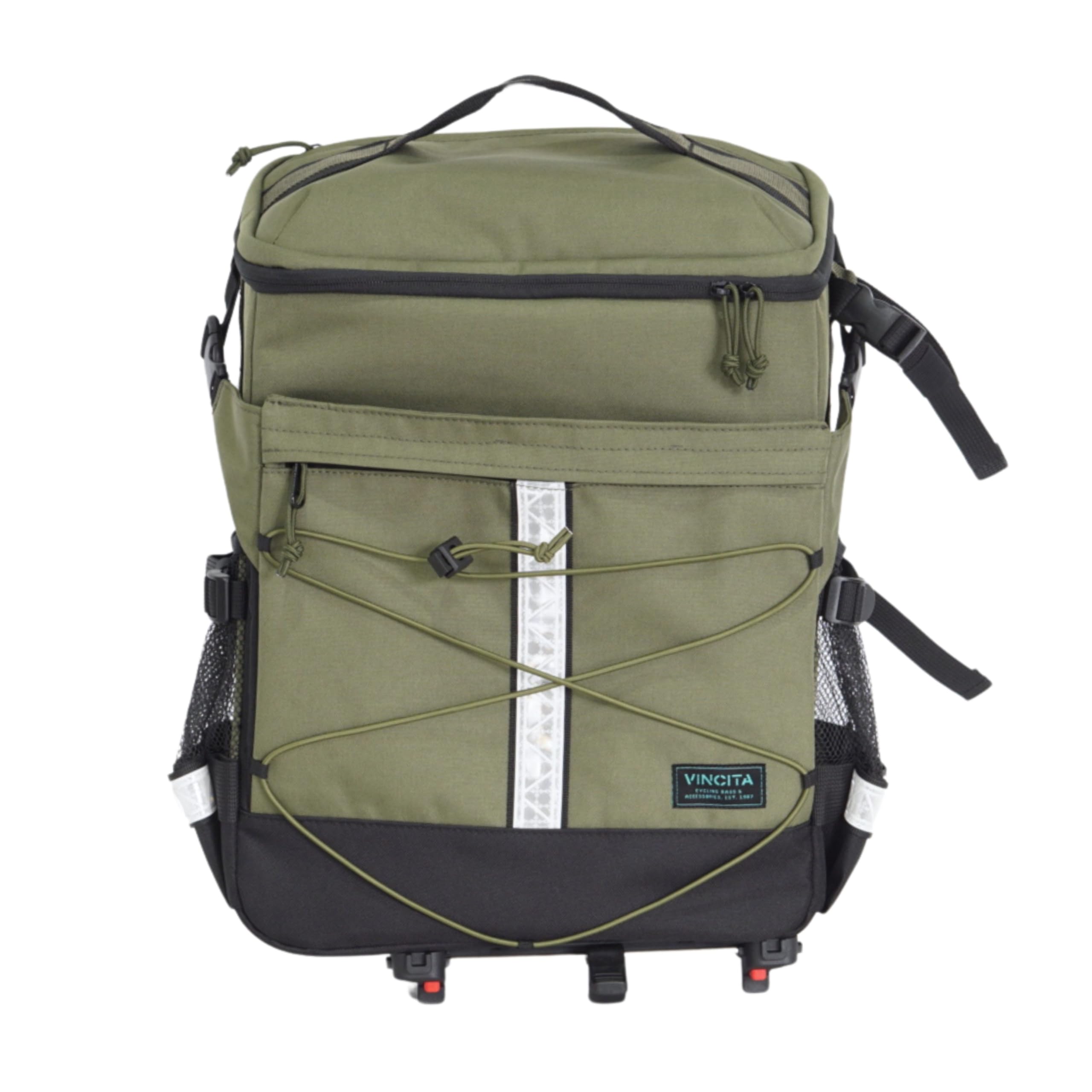 Vincita R&B Rackbag โ Convertible Rack Bag and Backpack for Folding Bikes, Water-Resistant, 16" Laptop Compartment, Raincover Included (Green)
