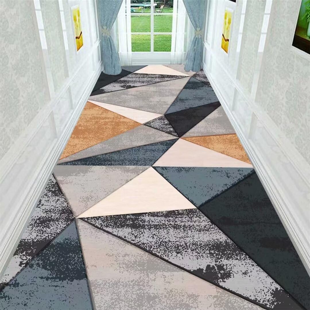 Tapis salon doux bleu 120x160 cm antidérapant et tapis de couloir lavable