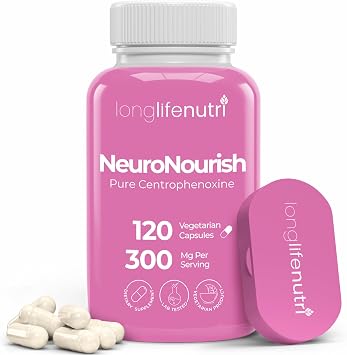 NeuroNourish Centrophenoxine 300mg - 120 Vegetarian Capsules, 4-Month Supply, Natural Nootropic for Strengthening Memory, Focus, Cognitive Function, GMP Certified, Made in USA