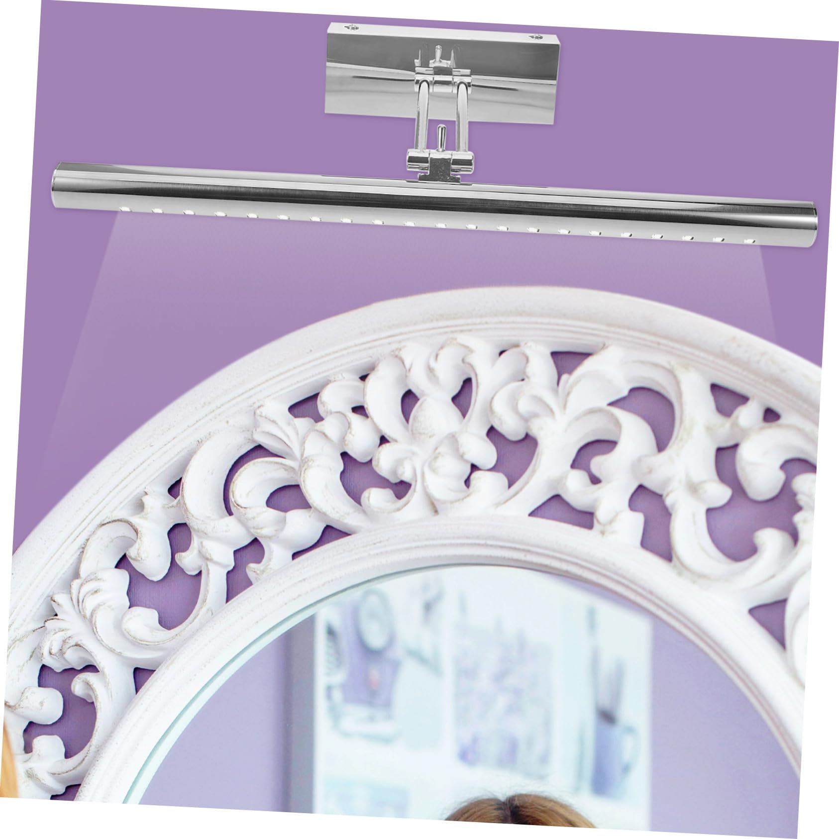 Kisangel Applique Murale LED Argentée pour Salle de Bain, Lampe Miroir Étanche 5w en Acier Inoxydable, Résistance à L'usure et Installation Facile, Style Moderne