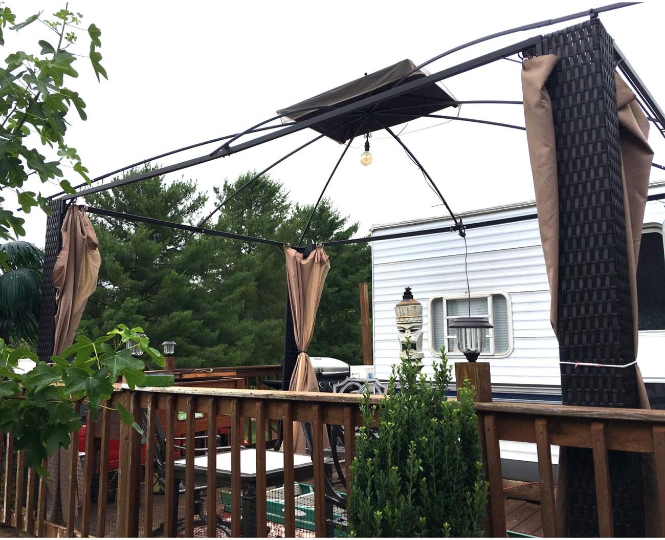 Garden Winds Replacement Canopy Top Cover for The Roses Wicker Gazebo - RipLock 350