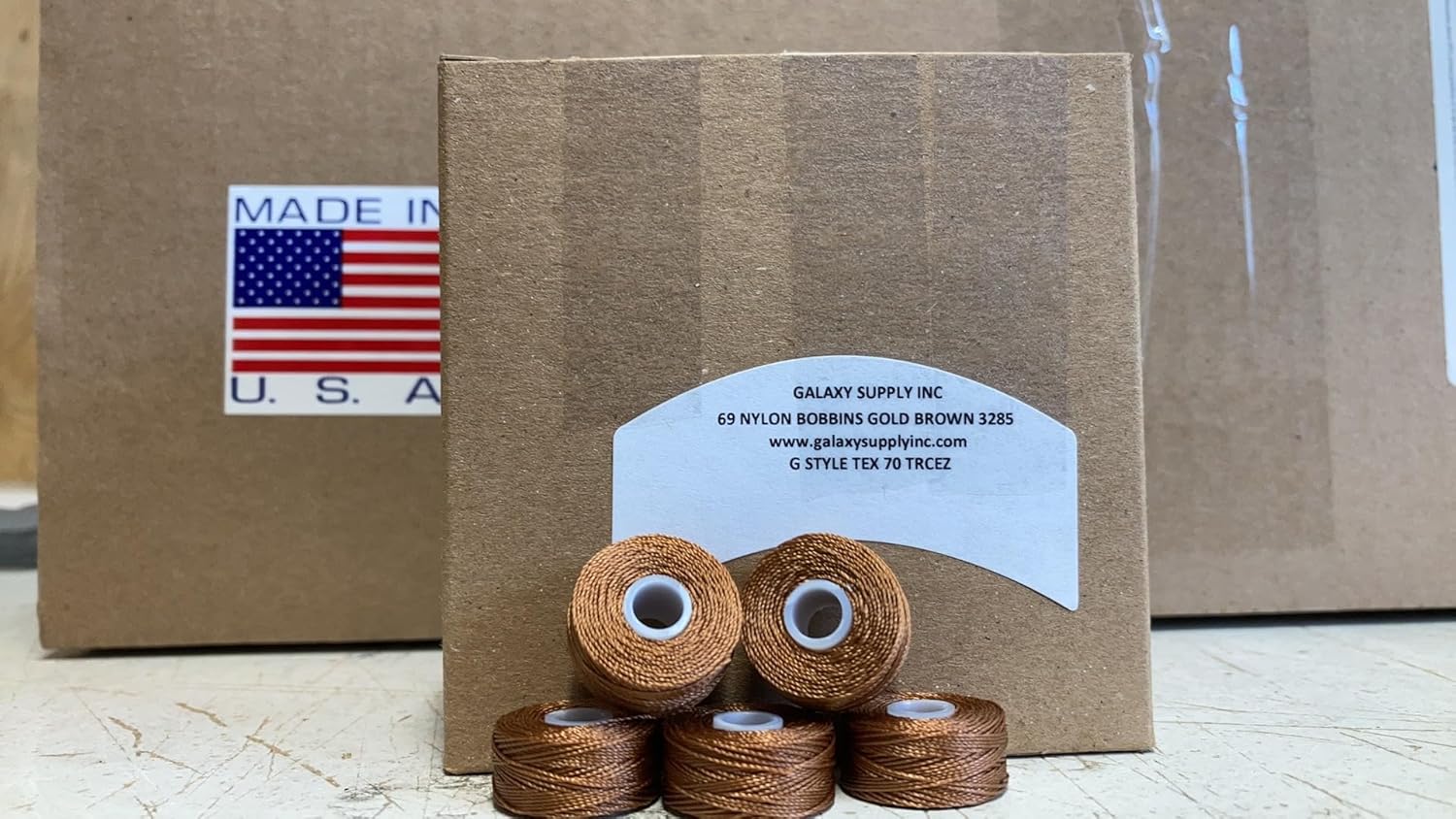 Bobbins Style G Black/White/Beige/Nickel - 69 Nylon Tex 70 - Made in THE U.S.A (Gold Brown, 72 Pcs/Box)