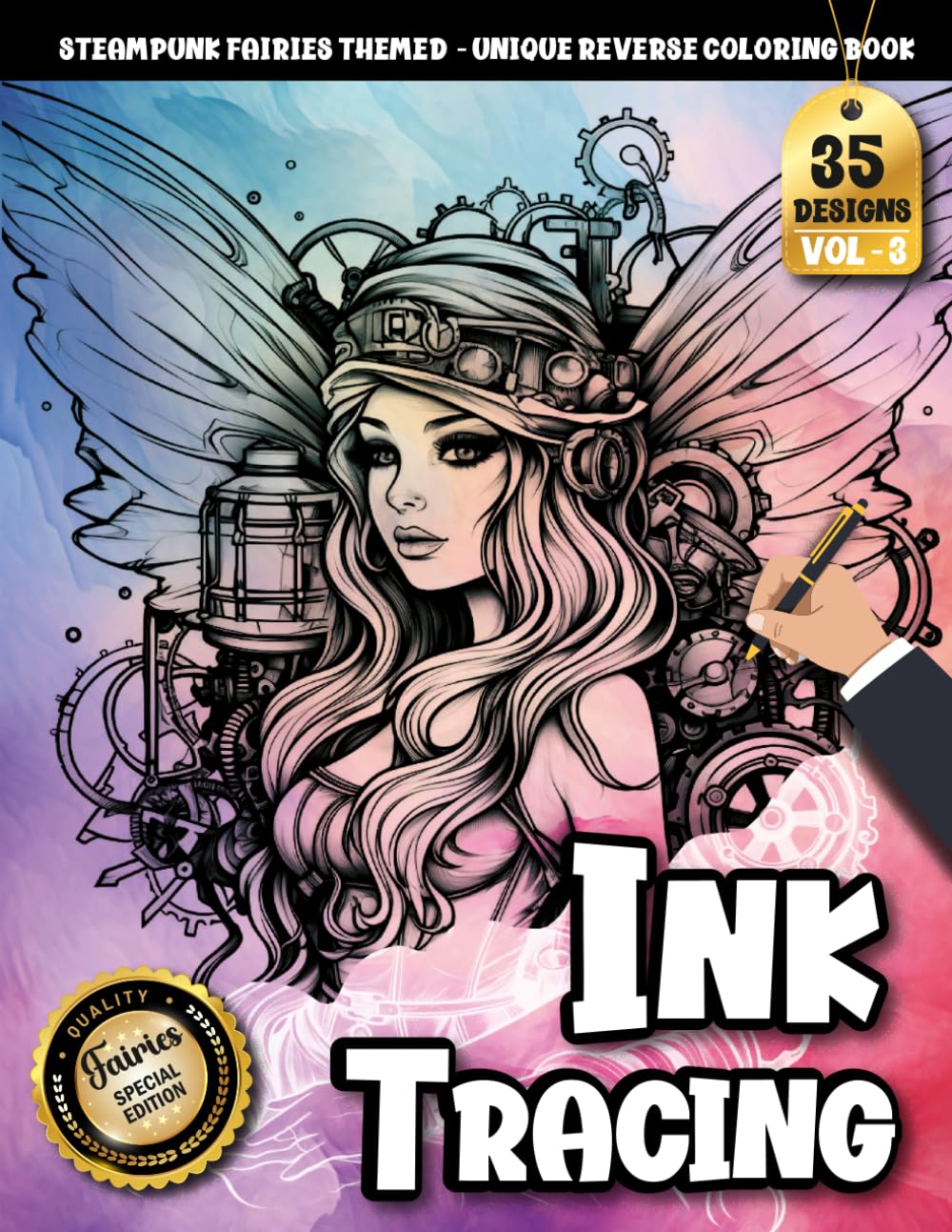 Ink Tracing Book: Steampunk Fairies for Stress Reduction and Imaginative Expression: Line tracing book adult for hobby lovers | Unwind with elegant ... flow (Steampunk Fairies Tracing Series)
