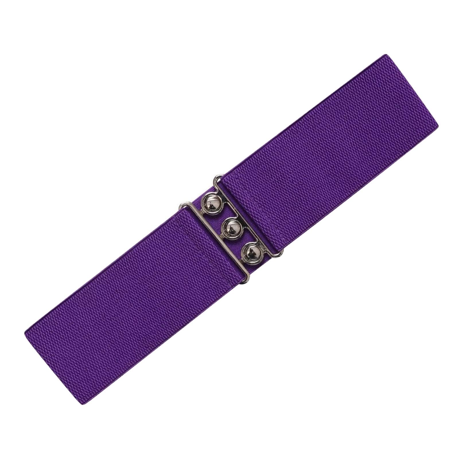 Fancyes Women Elastic Waist Belt Lady Cinch for Shopping Dating Holidays Street, Purple