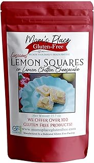 Mom's Place Gluten Free Luscious Lemon Squares Mix - Easy To Make, 1 Pack, 18 Servings, Per Serving - Delicious and Healthy Gluten Free Desserts
