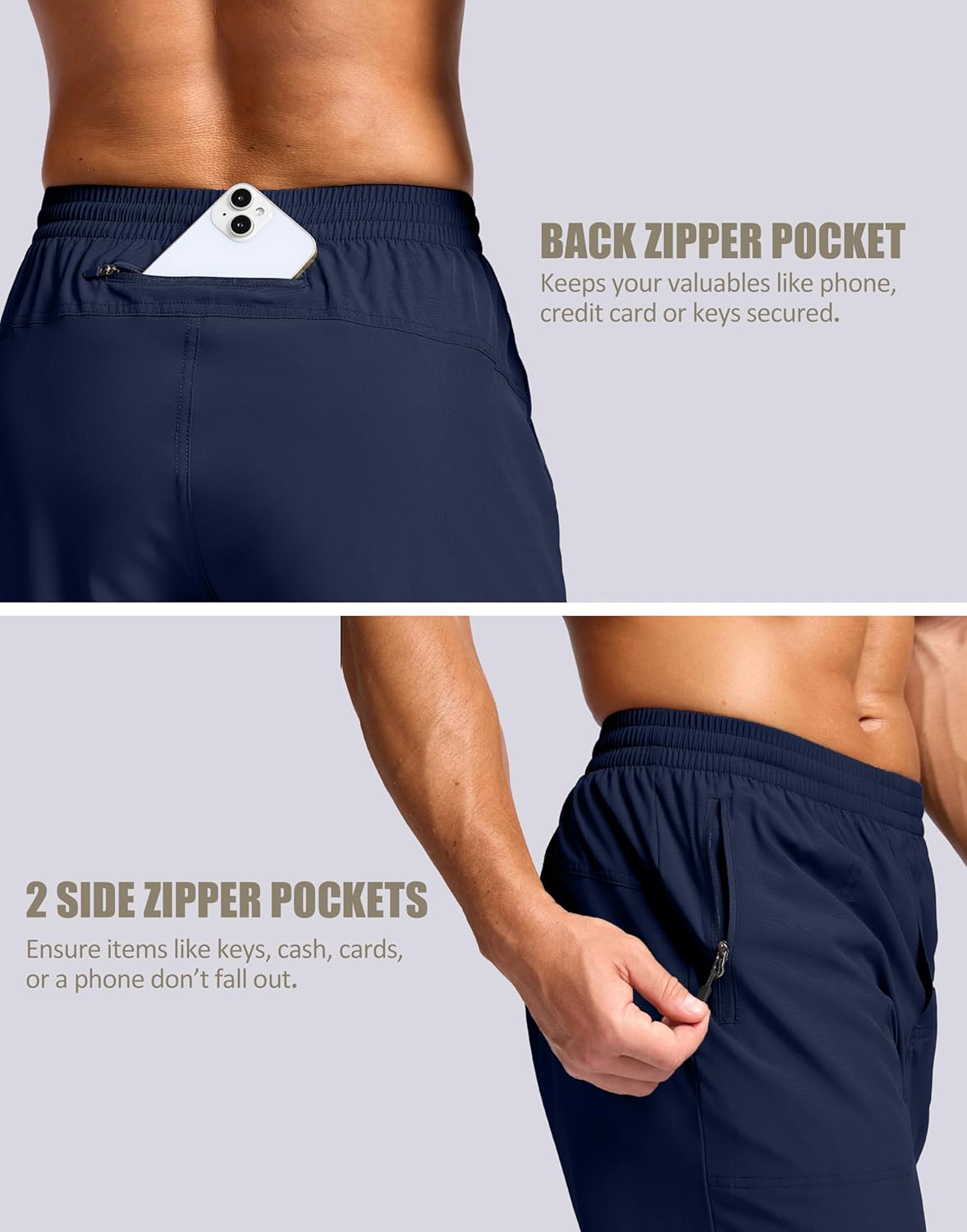 Bikewa Men's Mountain Bike Shorts 4D Padded Baggy Bicycle Biking Riding Lightweight Cycling Shorts with Zipper Pockets - Image 3