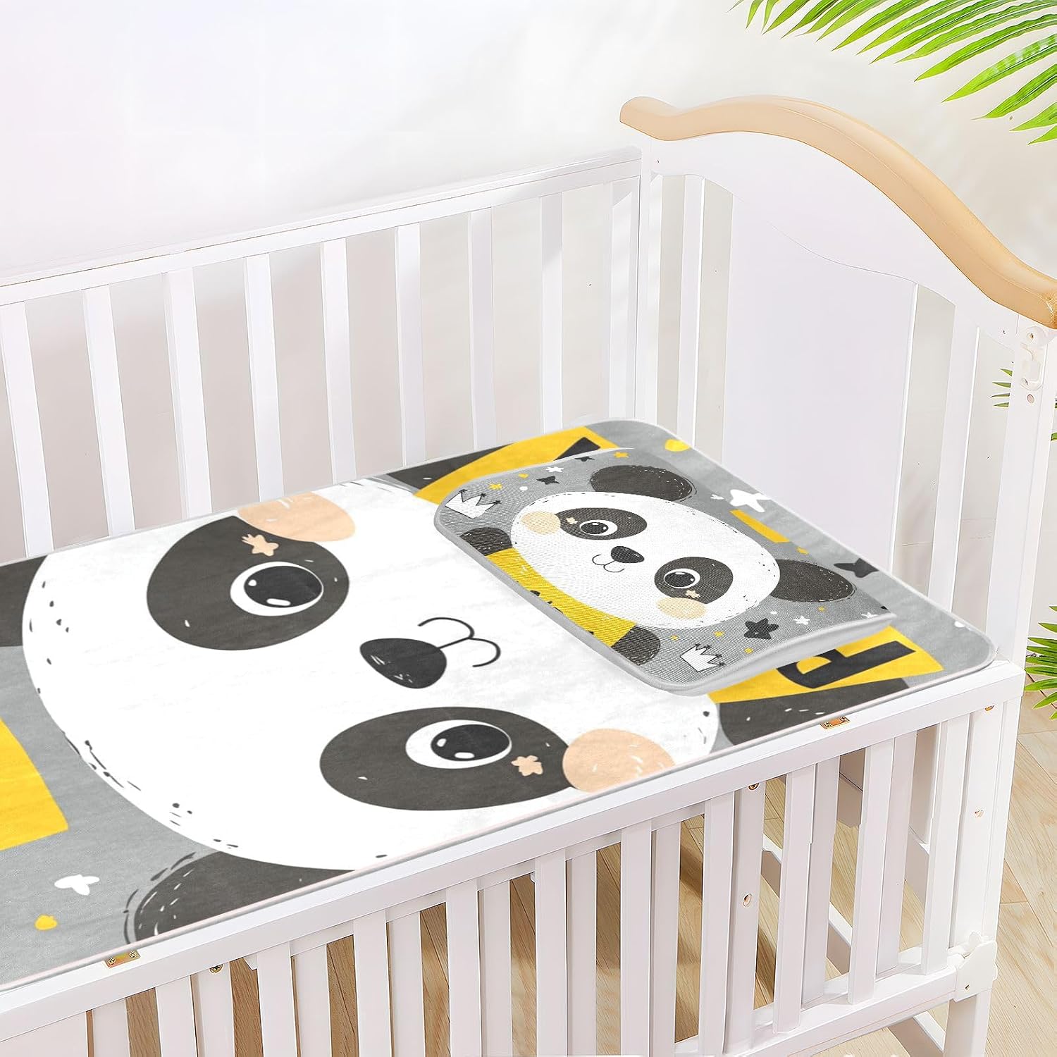 Panda Cartoon Star Grey Cooling Baby Crib Mattress 28" x 52" Ultra Soft Training Pads for Baby&Toddler