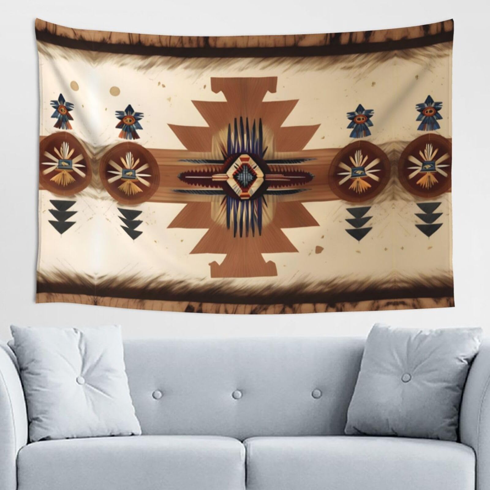 ZZYYDS Native American Patterns Wall Decor Tapestry 60x40in, Wall Hanging, Home Decor, Dorm Decor, Porch Tapestry, etc.