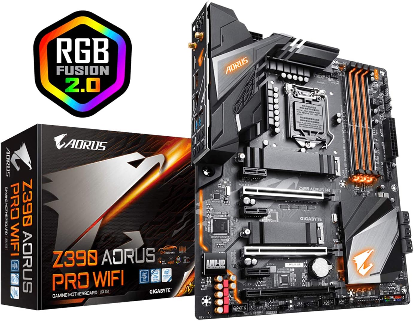 Micro Center Intel Core i7-9700K Desktop Processor 8 Cores up to 4.9 GHz Turbo Unlocked LGA1151 CPU Combo Bundle with GIGABYTE Z390 Aorus Pro WiFi Motherboard ATX DDR4 M.2 Onboard AC Wi-Fi RGB Fusion