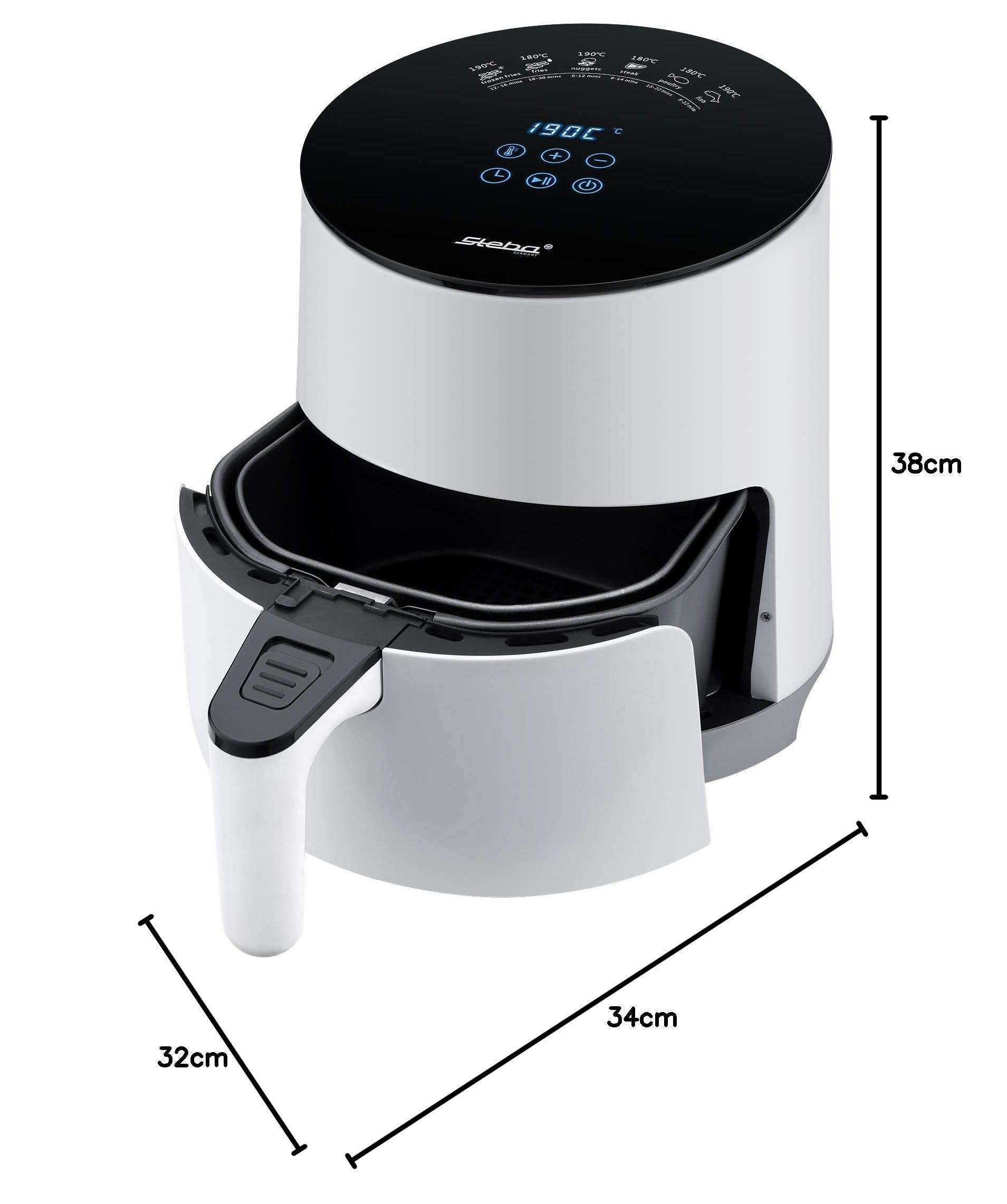 STEBA HF 1000 FREIDORA DE AIRE CALIENTE 3,5 L SENCILLO NEGRO, BLANCO INDEPENDIENTE 1500 W