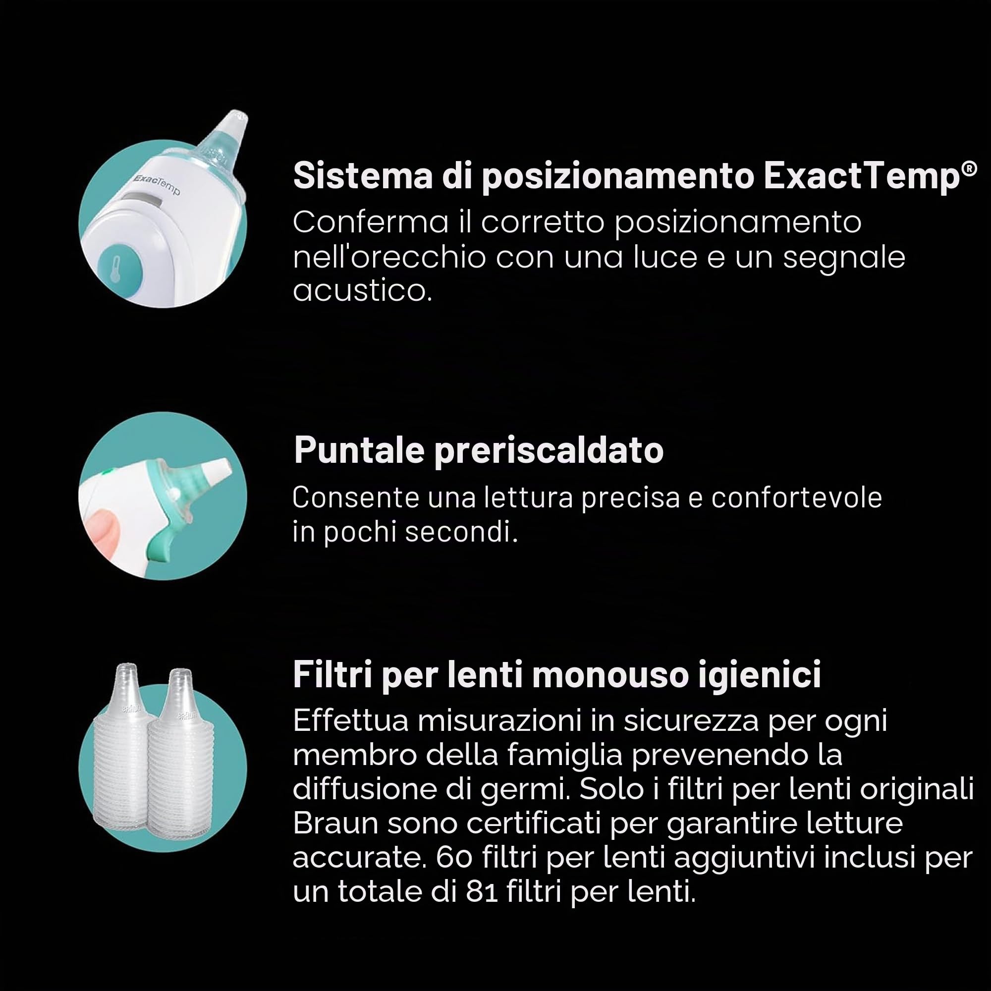 Braun ThermoScan 6, IRT6515 - Termometro digitale per le orecchie per adulti, neonati, bambini e bambini, veloce, delicato e accurato con risultati codificati a colori, bianco