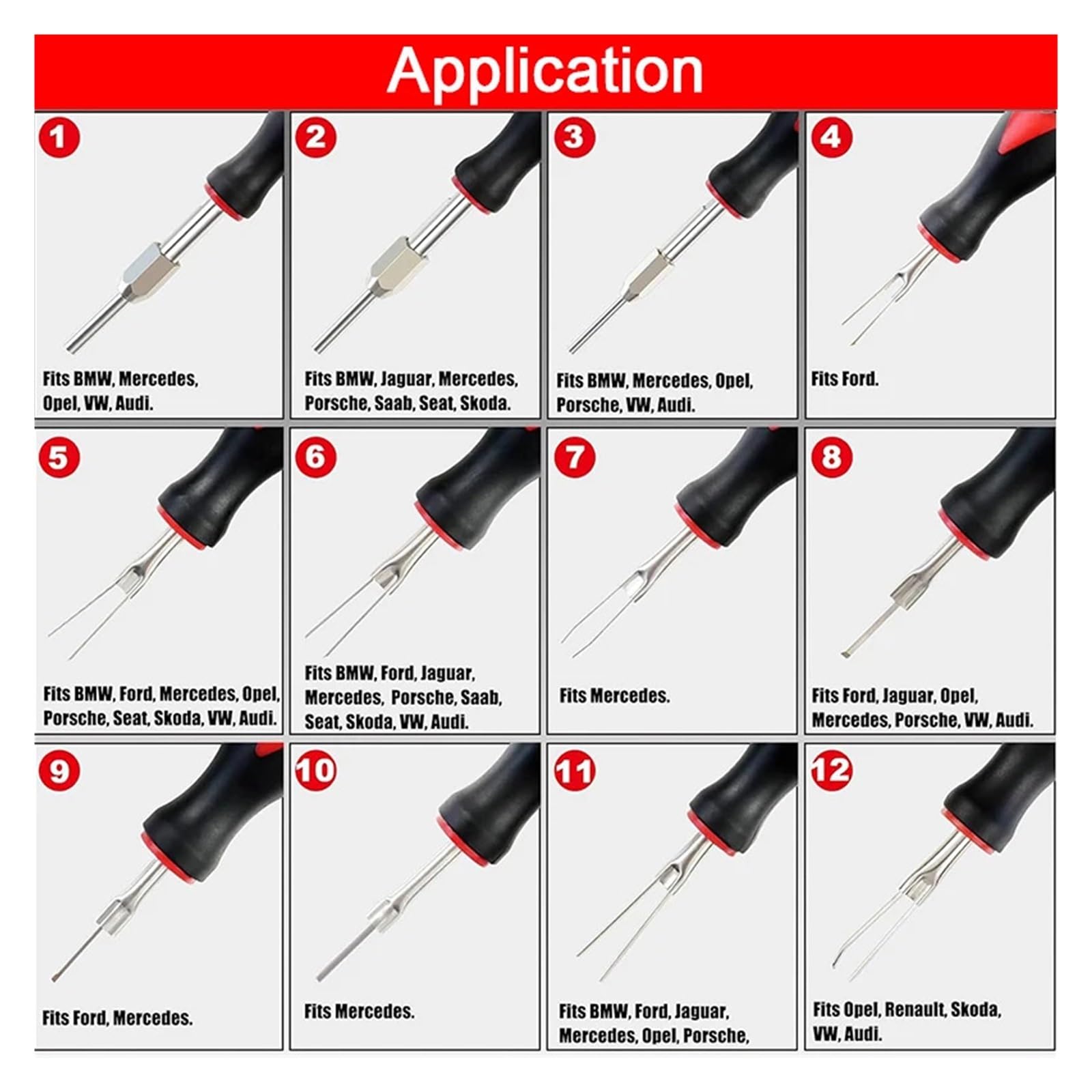 Uniwersalny zestaw narzędzi do demontażu zacisków samochodowych, 23 szt. zestaw do zwalniania wiązki przewodów samochodowych, złącze elektryczne (niebieski)