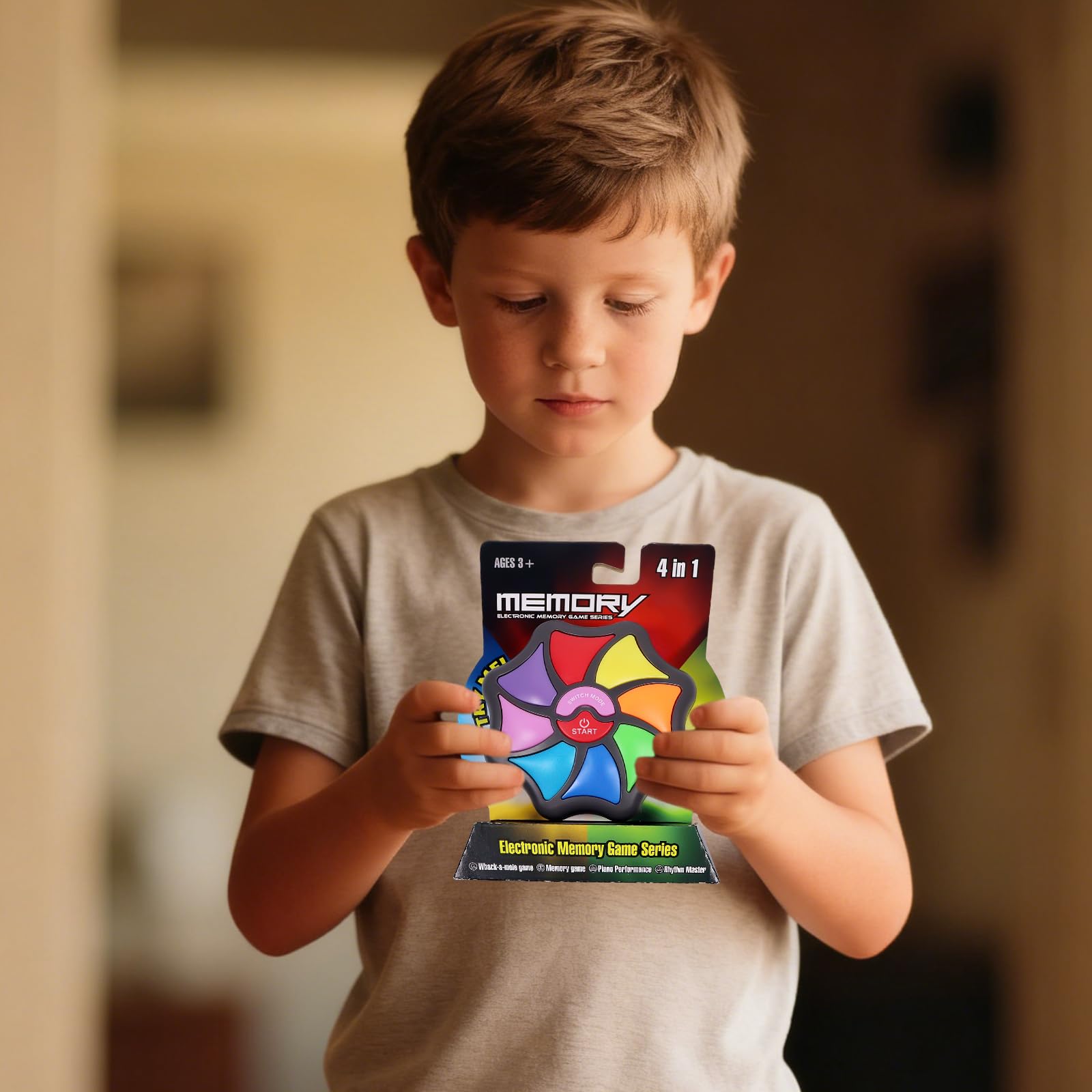 Gedächtnistraining Kinder, Elektronisches Gedächtnisspiel, Reaktionsspiel mit Lichtern und Geräuschen, Knobelspiele,Senso Spiel, Konzentration Spiele Reisespiele für Kinder Jungen Mädchen Geschenk
