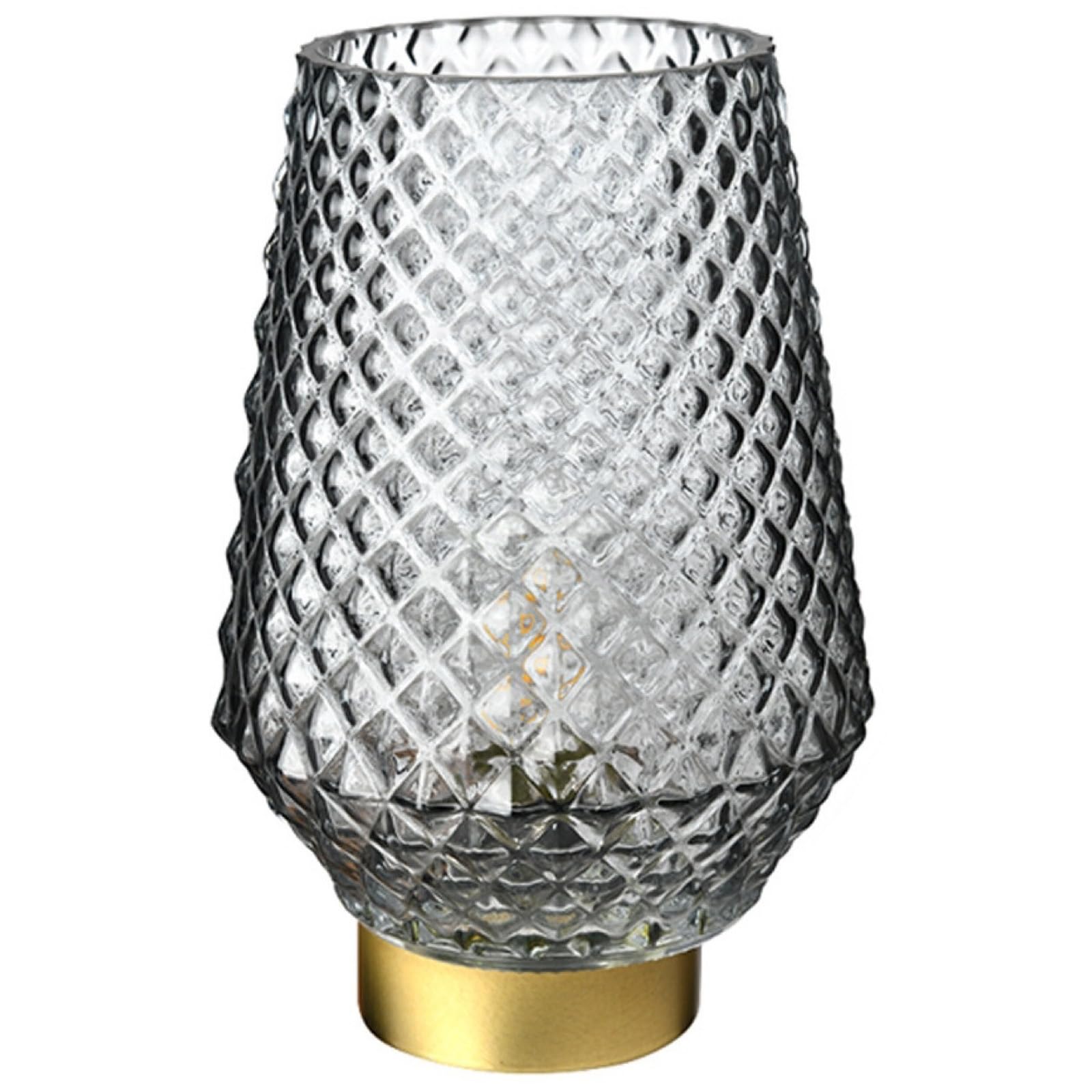 Elnwnnkc Faceted Glass Battery Operated Lamp Artistic Living Room Light Home Decoration Desk Lamp for Bedrooms and Living Rooms Battery Powered