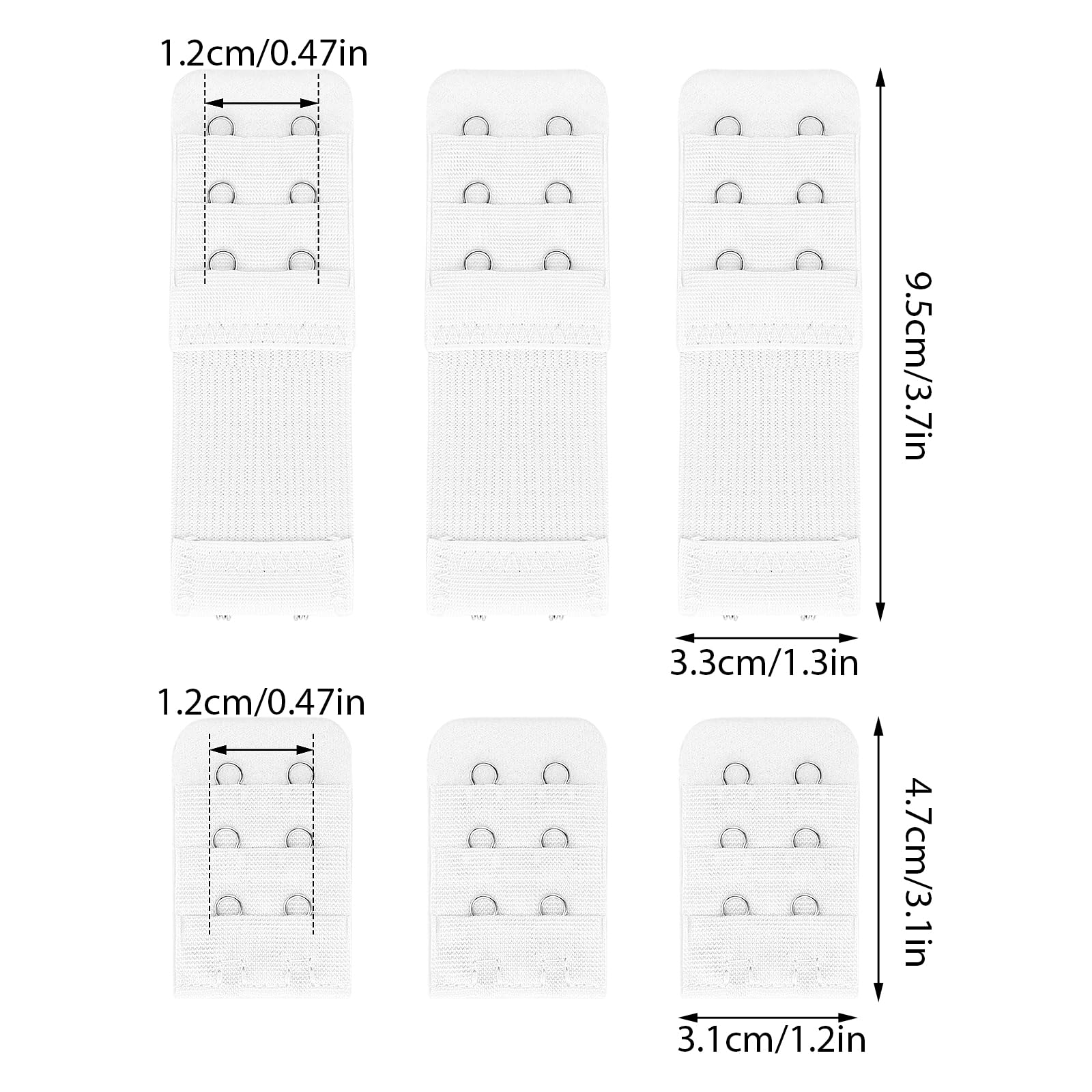 VALICLUD Rallonges De Soutien-Gorge 2 Crochets Et 3 Crochets 3 Rangées Attache D'extension De Soutien-Gorge Rallonge De Sangle De Soutien-Gorge 36Pcs