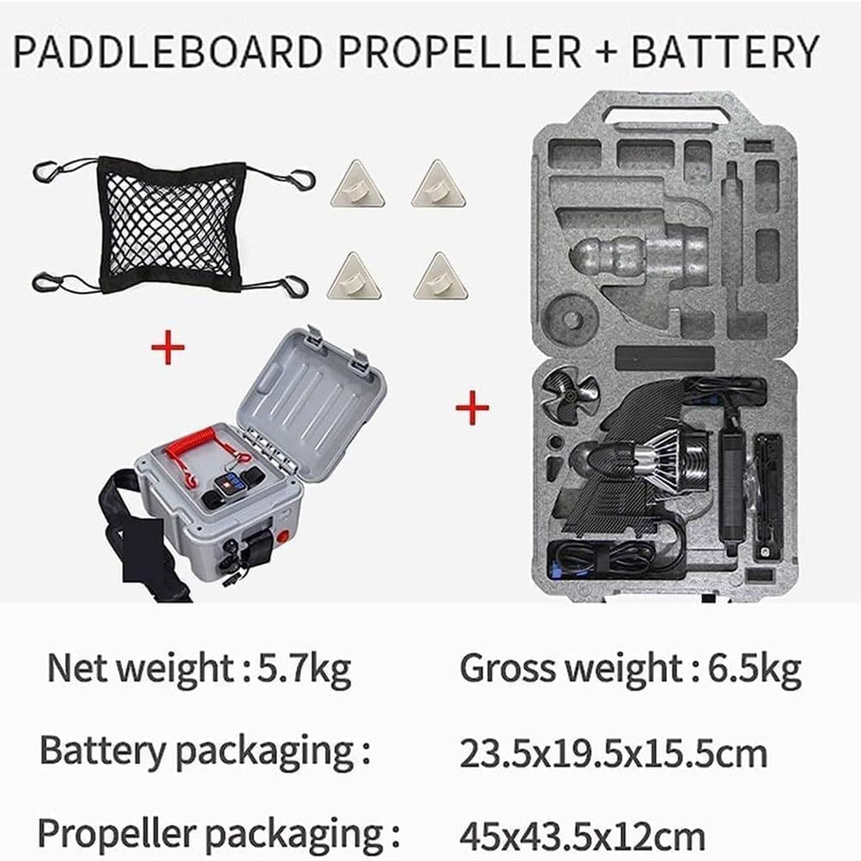 Electric Motorized Fin Surfboard, Surf & SUP Fin Electric Fin Stand Up Paddle Board, 24V Underwater Thruster Surf Board for Kayak Fishing Boat Paddle Board, Adjustable Speed