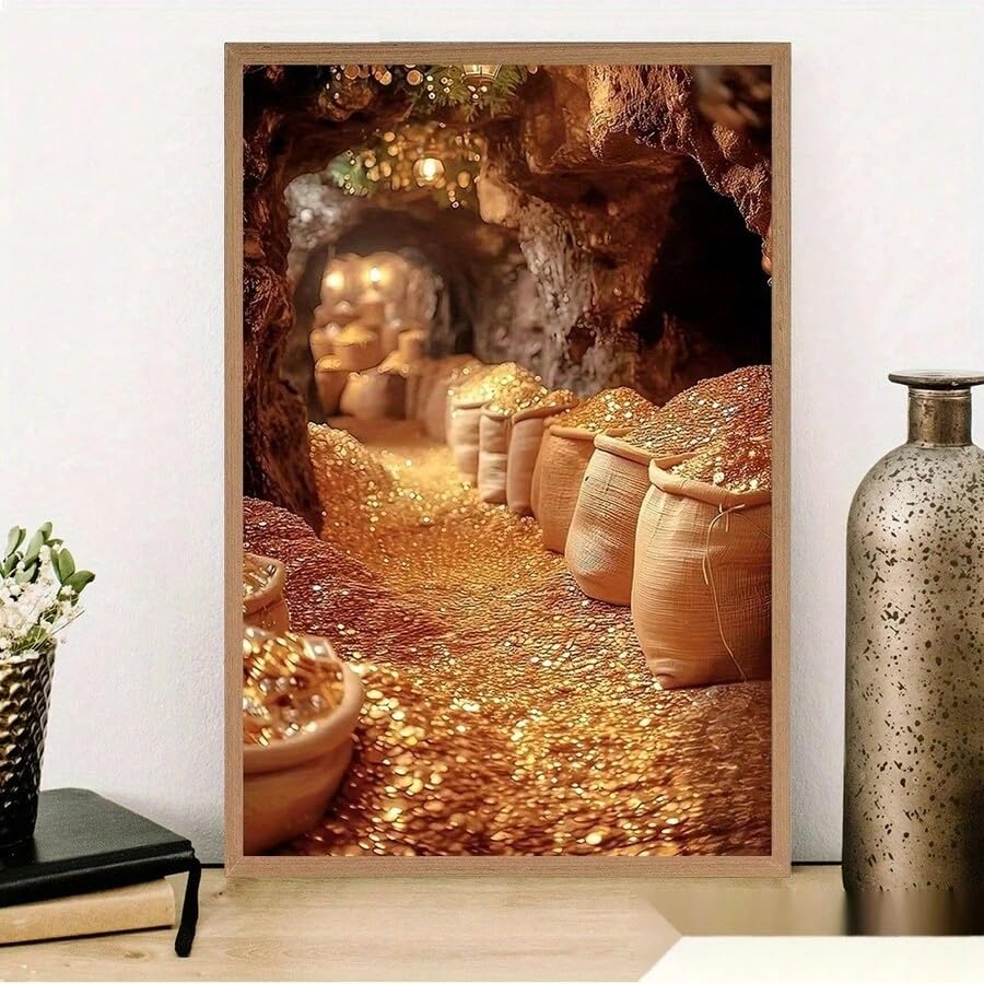 Impression sur toile Golden Wealth tableau inspirant 30x40 cm