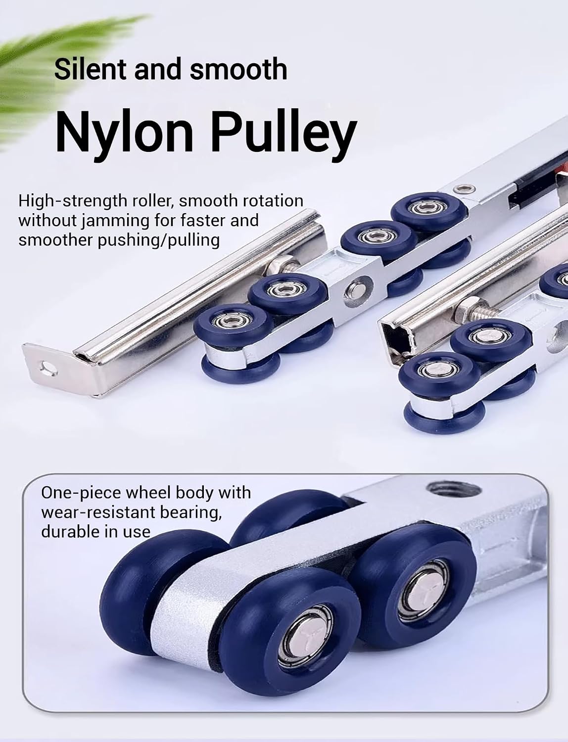 1pc Aluminum Sliding Door Kit - Bypass Door Track Hardware Set for Smooth and Silent Operation(Purple,240cm)
