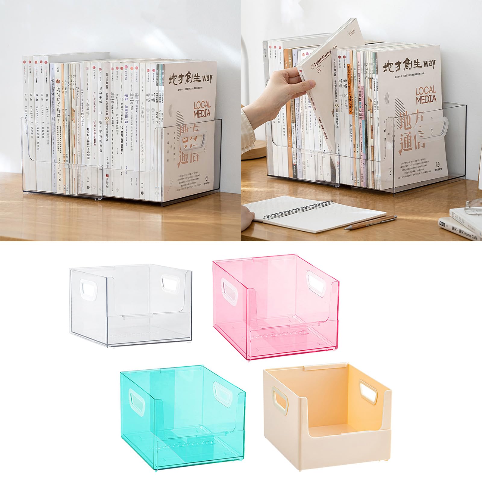 Organisateur de fichiers serre-livres, Creamy yellow