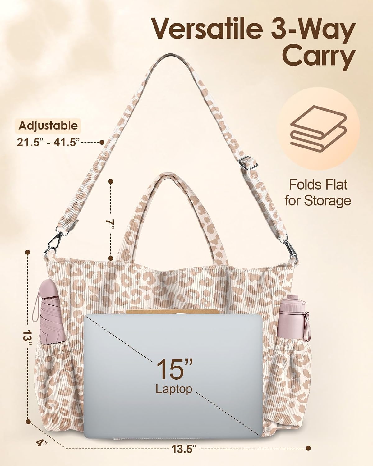 Miss Adola Corduroy Crossbody Tote Bag for Women
