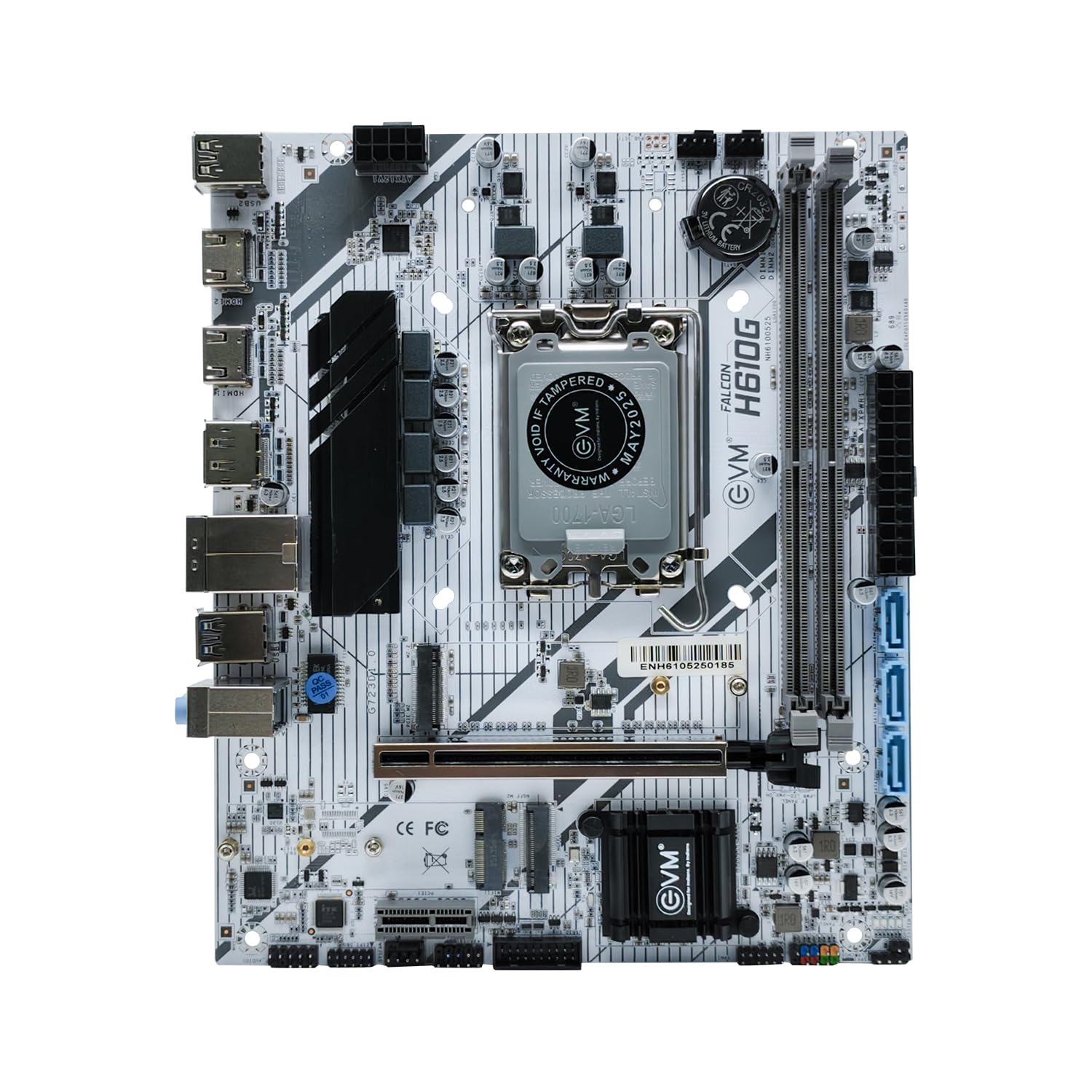 EVM H610 LGA1700 DDR4 Motherboard with WiFi Connector | Supports Intel 12th/13th/14th Gen Processors | M.2 NVMe & NGFF, Gigabit LAN, USB 3.0, 3×SATA 6Gb/s (EVMH610G)-image-25