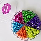 Amazon.com : Decorative Multi-Colored Push Pins for Home & Office, Six ...