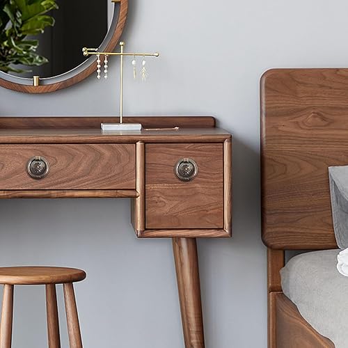 Miniatura 6 de Jinyuanchao 6 manijas de anillo caído, anillo de tocador de latón aceitado para armario, tiradores de cajón (cobre, 1.8 pulgadas1.811 in)