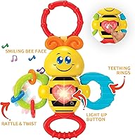 Vista 5 de KiddoLab Bundle: Lira The Musical Caterpillar & Rattle Bee Light-Up Toy - Juguetes atractivos e interactivos para bebés.