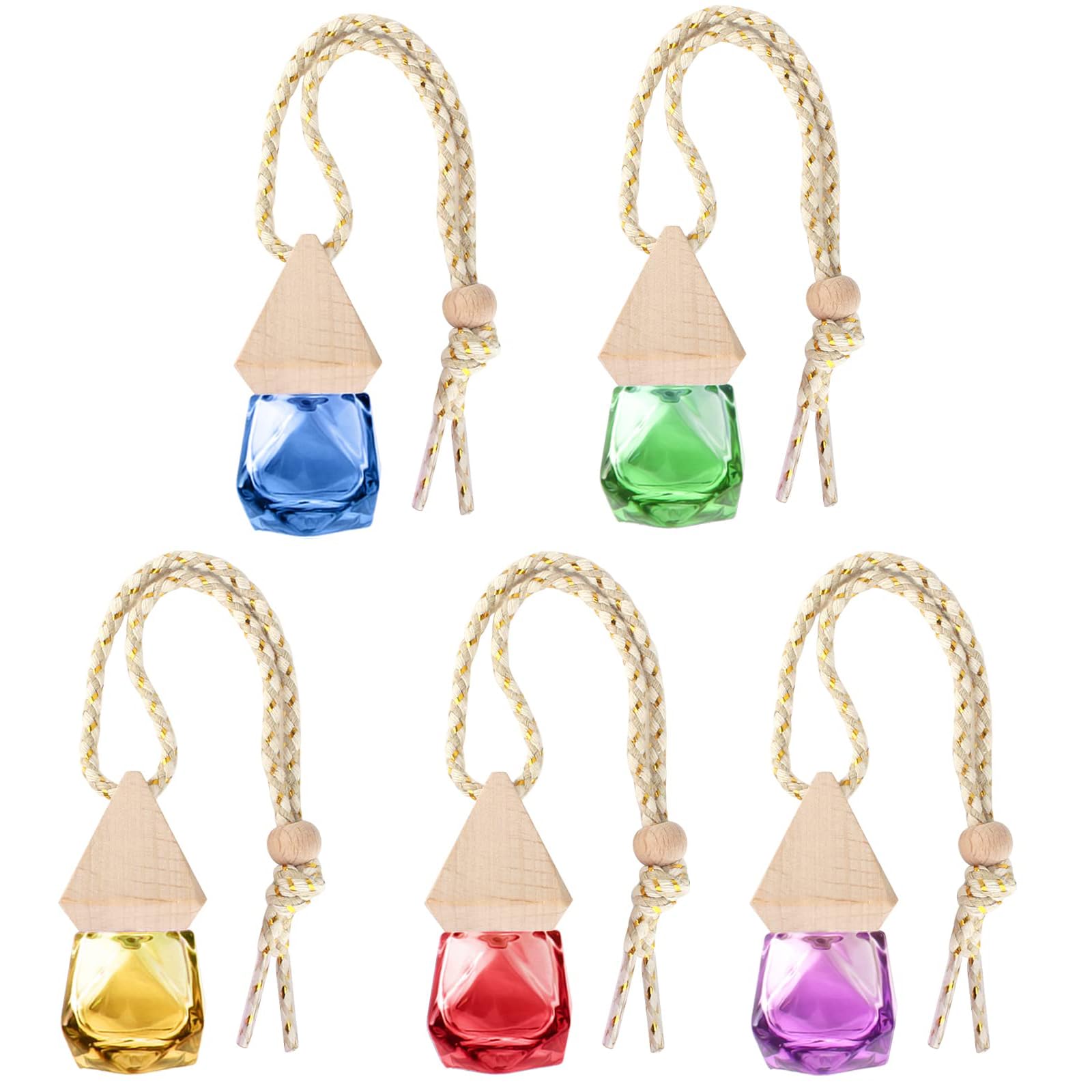 Car Perfume Bottle Diffuser, 5 Pieces 8ml Refillable Car Perfume Bottle Empty Air Freshener for Car, Home, Office