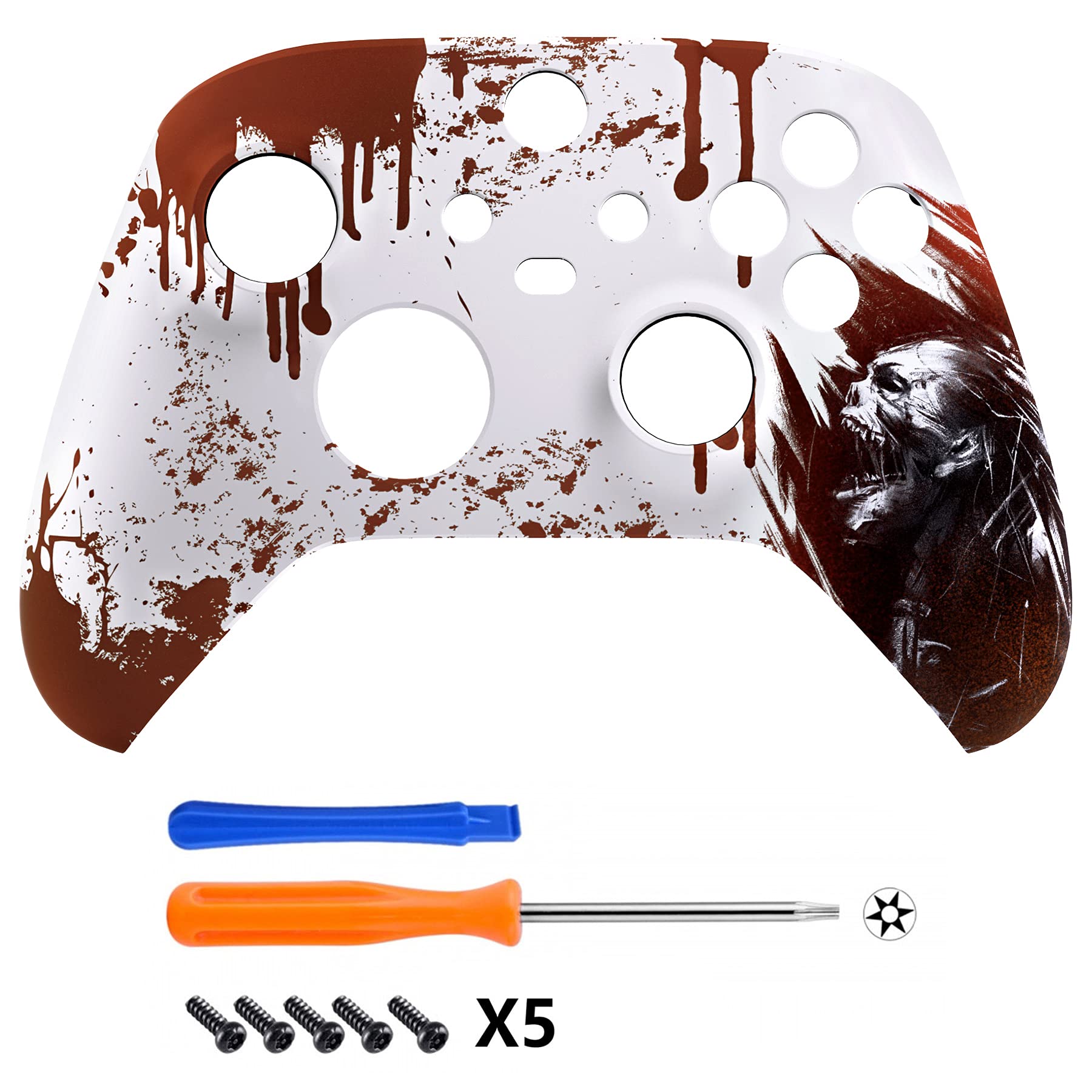 eXtremeRate Custom Shell for Xbox Series X & S Controller - Revitalize Your Controller - Blood Zombie Replacement Cover Front Housing Cover for Xbox Core Controller Wireless [Control NOT Included] - 4