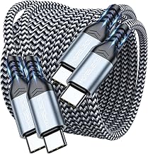 2Pack USB C to USB C Cable 6.6ft/2m - 60W Type C Charger Fast Charging Cable for iPhone 16 15 Pro Max Samsung S25 Ultra S24 iPad Pro MacBook