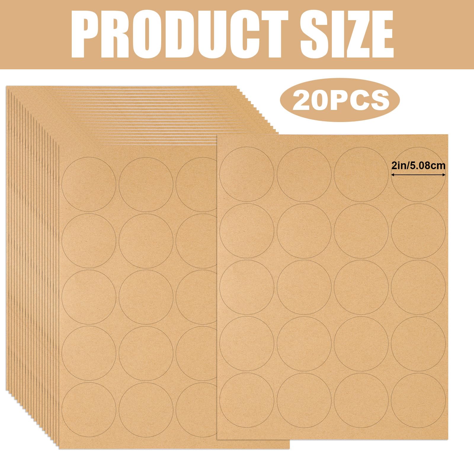 Pegatinas Pequeñas 20 Hojas De Etiquetas De Papel Kraft Redondas De 2  Pulgadas, Etiquetas Adhesivas De Papel Kraft Redondas Para Imprimir Por  Inyección De Tinta En Catalogo De Etiquetas Pdf, image size:1600x1600