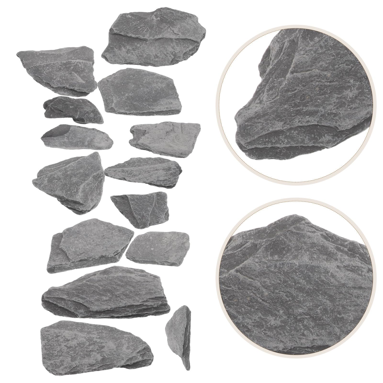 Piedras Naturales para Mantener Ph Neutro para Acuario en Forma de Losa, Roca Estable Decoración Adecuado para Tanque de Peces en Oficina