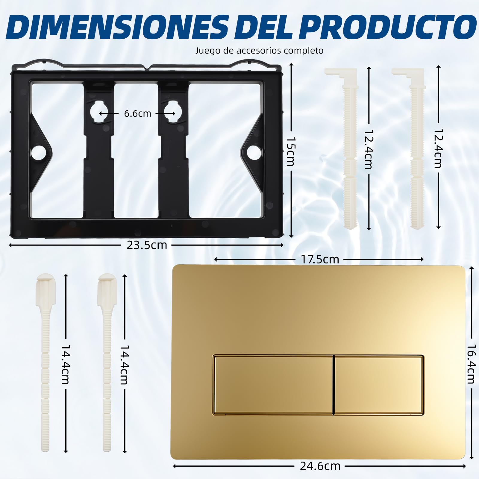 Repuestos para cisternas de inodoro compatibles con Geberit Sigma01 UP300 y 320 115770115 (dorado)