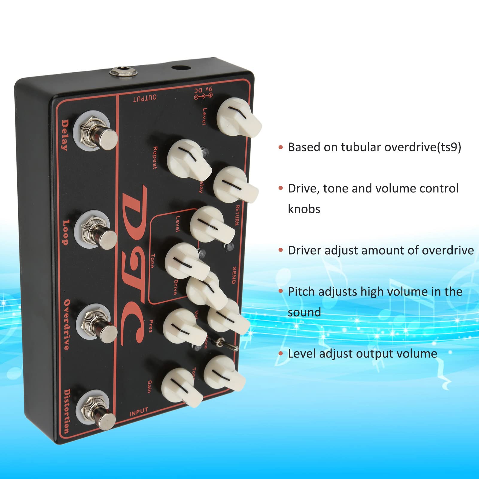 Pedale Multi Effetto Per Chitarra LEKATO - 9 Ampli, Delay, Reverb, Bluetooth 5.0, Ricaricabile - Foto 2