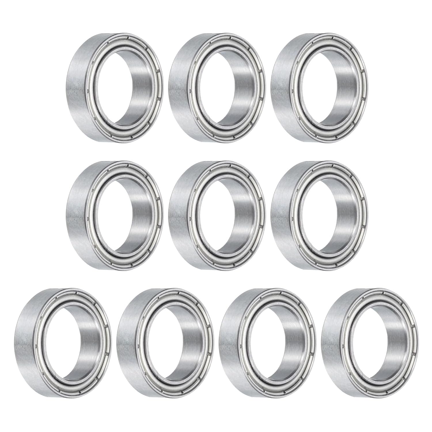 uxcell 10pcs 6700ZZ Bearing 10x15x4mm, Chrome Steel Double Shielded Miniature Bearing, Lubricated Deep Groove Ball Bearings, P6 (ABEC 3)