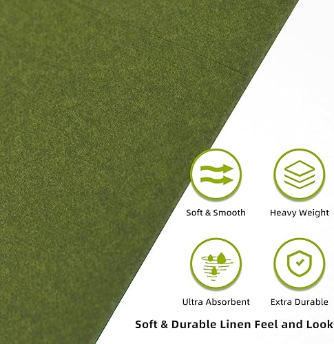 Miniatura 2 de KAMMAK Servilletas Desechables Verde Matcha con Bolsillo Tipo Tela Servilletas de Papel para Cena Paquete de 100 Plegadas Servilleta de Recepción de