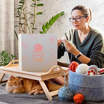 Crochet Planner 3-Ring Binder 8.5x11'', Organize Your Hooks, Yarn & Patterns, Projects Journal Notebook, Complete Log Book Starter Kit & Great Gift Idea