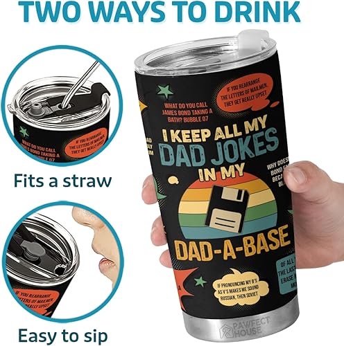 Miniatura 9 de Regalos de cumpleaños para el día del padre para papá de hija, hijo, niños, esposa, vaso de acero inoxidable de 20 onzas, regalos de cumpleaños para