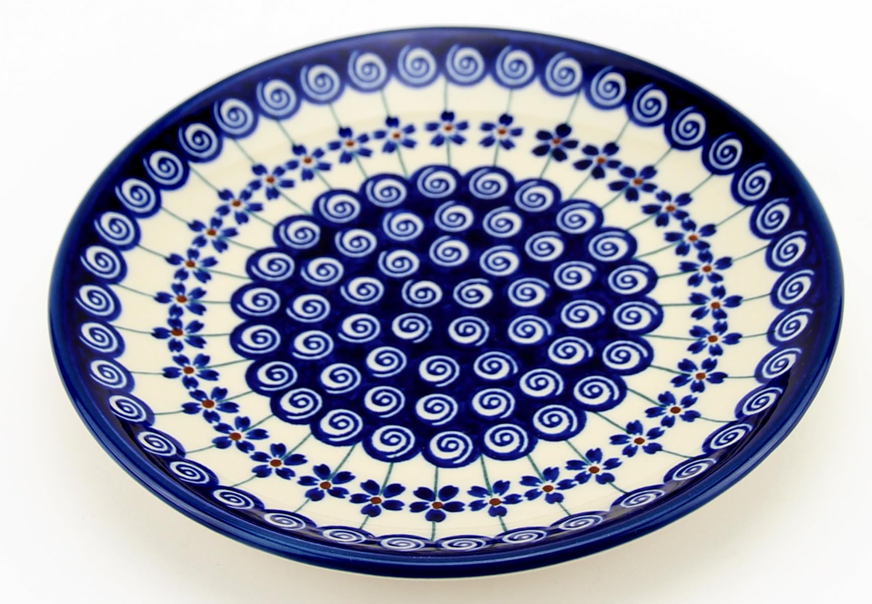 Polish Pottery Plate 7.5 Inch From Zaklady Ceramiczne Boleslawiec #Gu-814-1085 Classic Pattern, 7.5 Inch Diameter