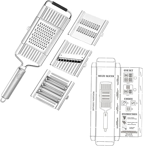 Rebanadora multiusos de verduras que corta 8 veces más rápido, con 34 cuchillas intercambiables, trituradora de acero inoxidable, rallador y