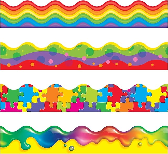 Classroom Trimmers Notice Board Display Borders Variety Pack - Colour Blast