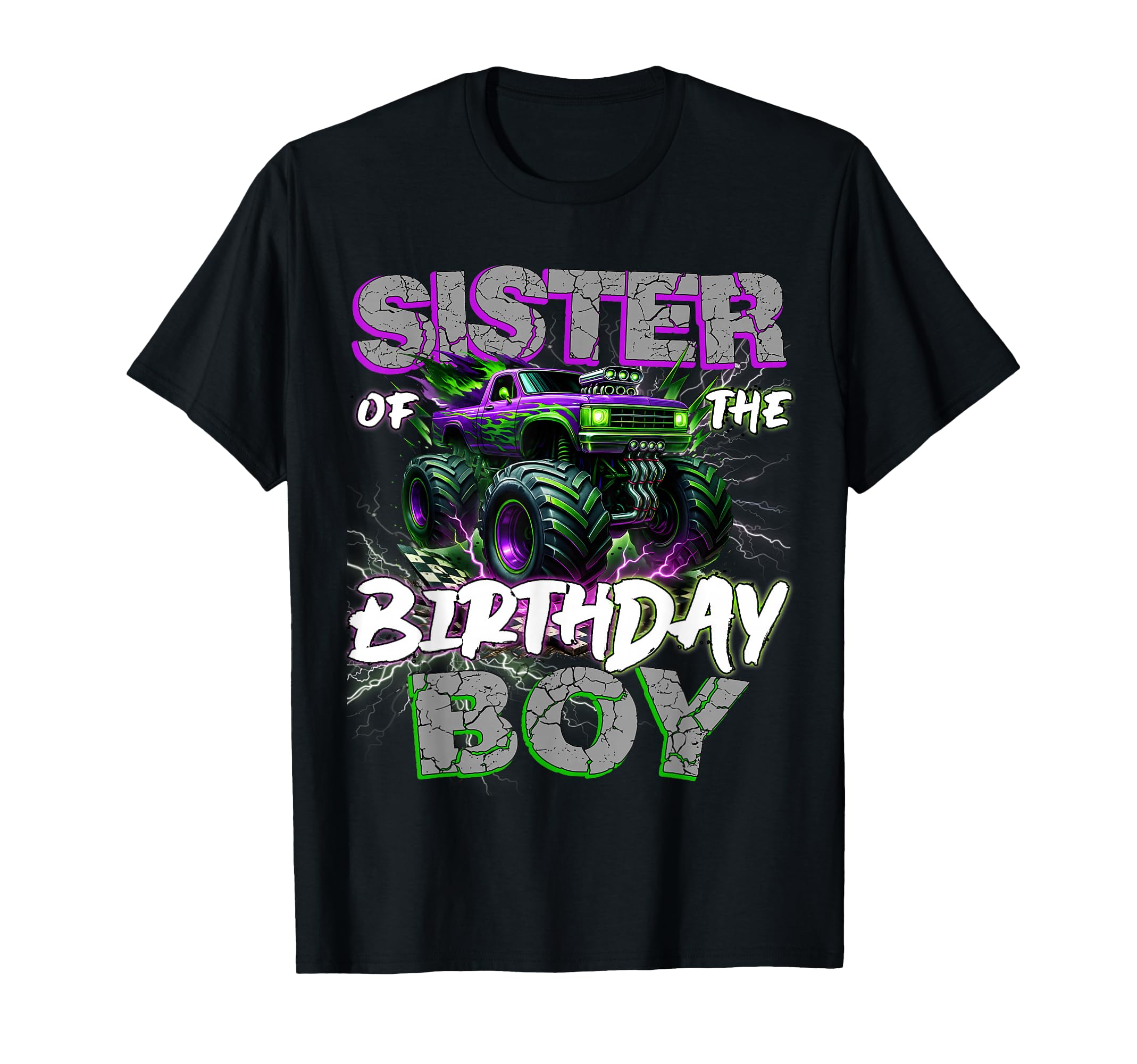 Photo 1 of Sister of The Birthday Monster Truck Family Matching Party T-Shirt