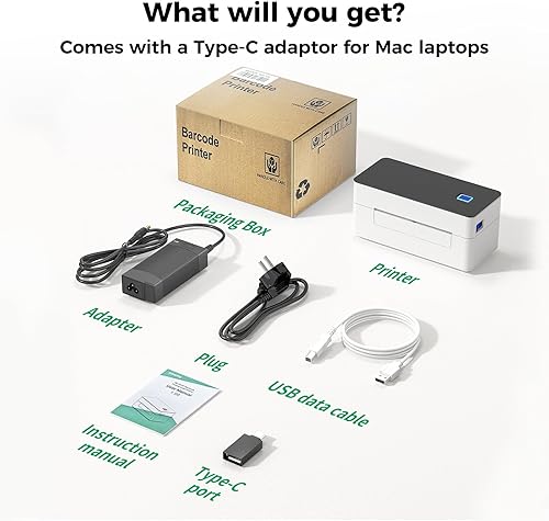 Miniatura 7 de SVANTTO Bluetooth Thermal Shipping Label Printer 4x6, Compatible with Windows/Mac/Android/iOS, High-Speed 4x6 Label Printer for USPS, UPS, Ebay,