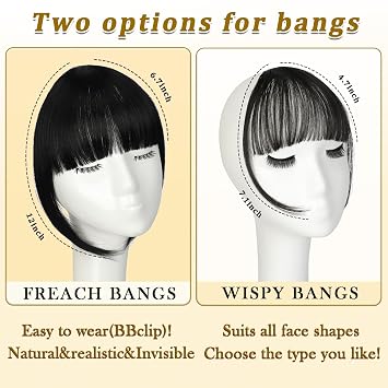 Bangs Hair Clip in Bangs, Faux Bangs Natural Clip on Bangs Dark Brown, Wispy Bangs Clip in Hair Extensions, Fake Bangs Fringe with Temples Hairpieces for Daily Wear (Dark Brown Mix Dark Auburn)