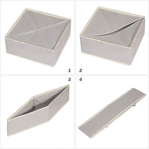 Miniatura 3 de DIOMMELL Caja de almacenamiento de tela plegable para armario, aparador, cajón, cestas de tela, contenedores divisores para ropa, ropa interior,