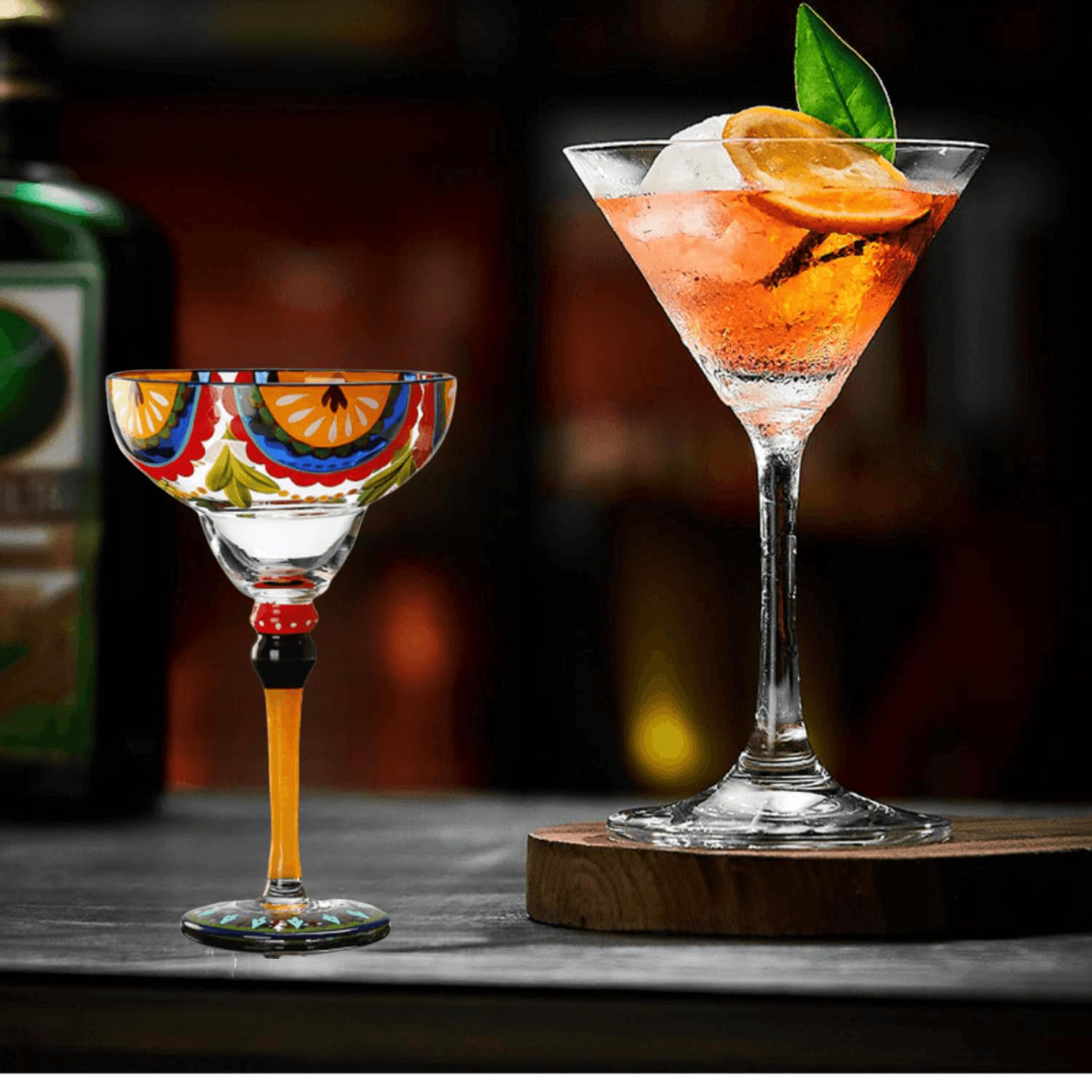 Supercap - Vasos de margarita, vasos soplados a mano para cócteles, vasos de bar clásicos, perfectos para el hogar, restaurantes y fiestas, 1 unidad