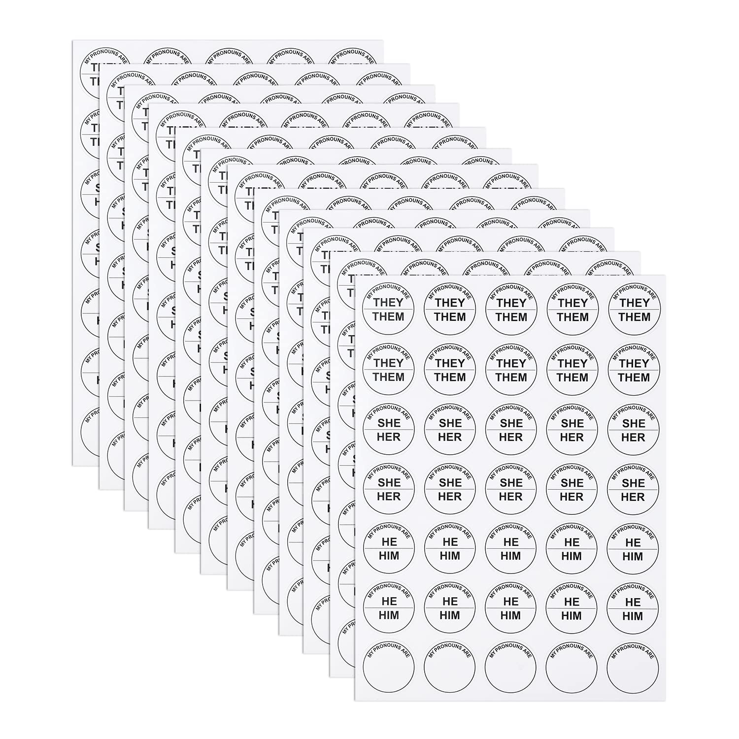 SAVITA 12 Sheets Pronouns Stickers - Gender Identity Decals for Name Tags Conference, Party, Work Supplies