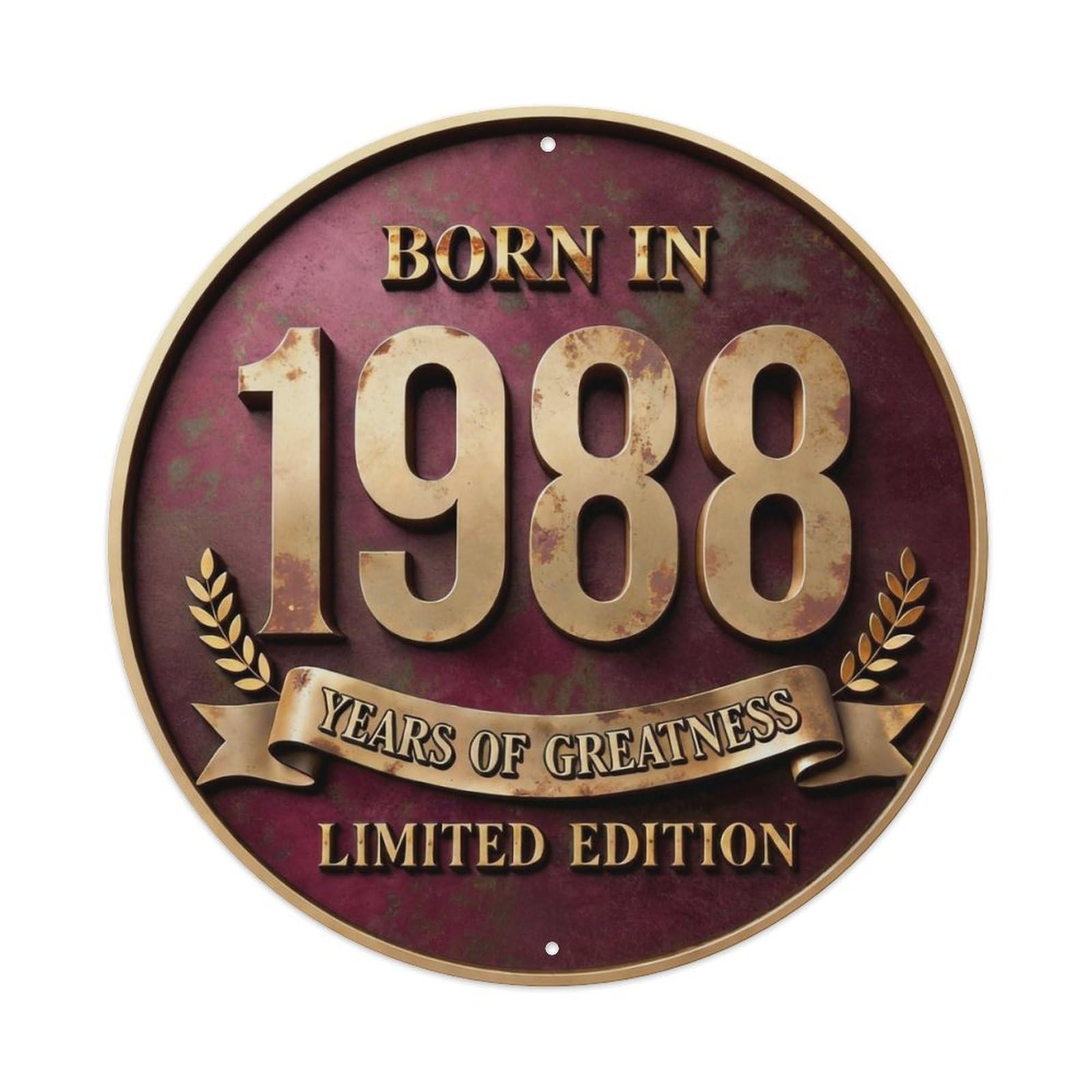 Born In 1988 Years Of Greatness Year-Themed Birthday Gift Metal Tin Sign